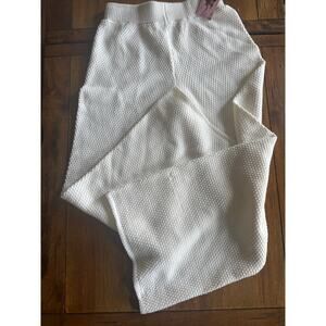 NWT Sincerely Jules Cream Knit Wide Leg Pants Cozy Lounge Size M
